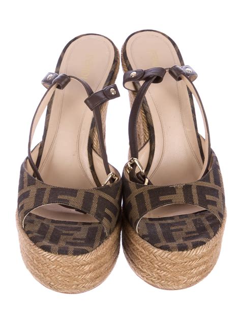 fendi zucca wedge sandals|fendi sandals for women.